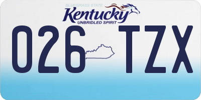 KY license plate 026TZX
