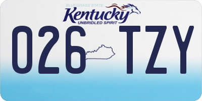 KY license plate 026TZY