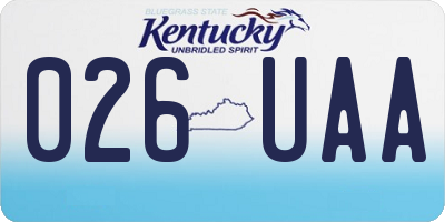 KY license plate 026UAA