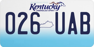 KY license plate 026UAB