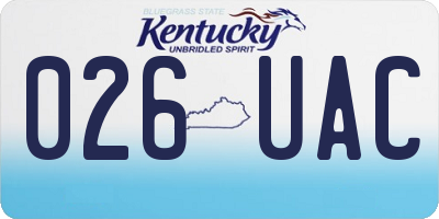 KY license plate 026UAC