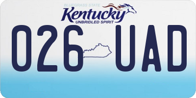 KY license plate 026UAD