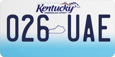 KY license plate 026UAE