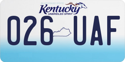 KY license plate 026UAF