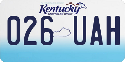 KY license plate 026UAH