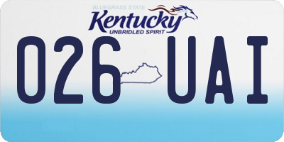 KY license plate 026UAI