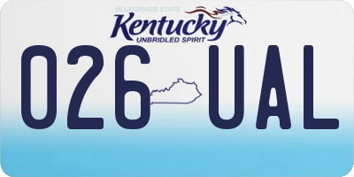 KY license plate 026UAL