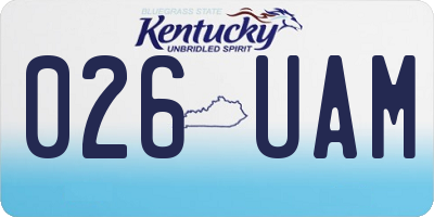 KY license plate 026UAM