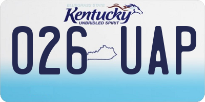 KY license plate 026UAP