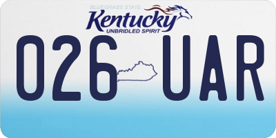KY license plate 026UAR