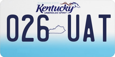 KY license plate 026UAT