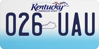KY license plate 026UAU