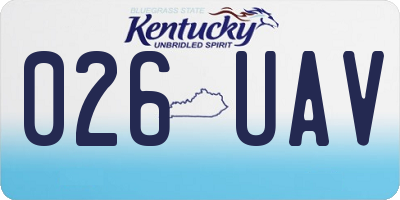 KY license plate 026UAV