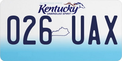 KY license plate 026UAX