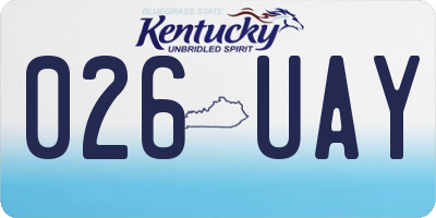 KY license plate 026UAY
