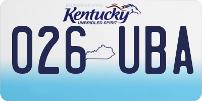 KY license plate 026UBA
