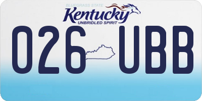 KY license plate 026UBB