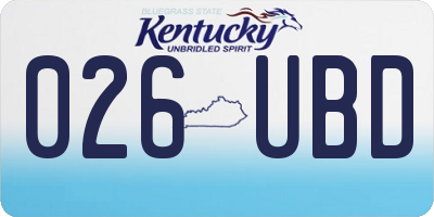 KY license plate 026UBD