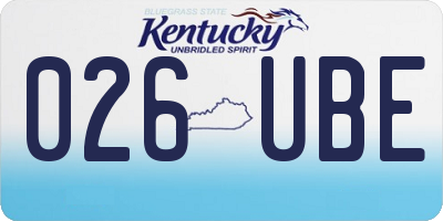 KY license plate 026UBE