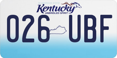 KY license plate 026UBF