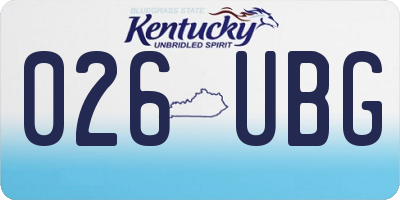 KY license plate 026UBG