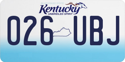KY license plate 026UBJ