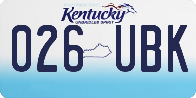 KY license plate 026UBK