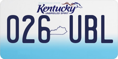 KY license plate 026UBL