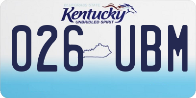 KY license plate 026UBM