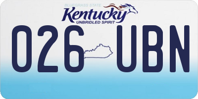 KY license plate 026UBN
