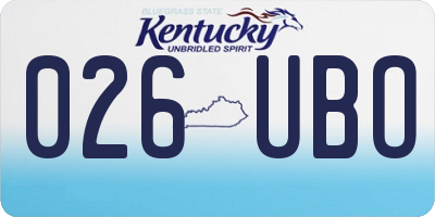 KY license plate 026UBO