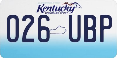 KY license plate 026UBP