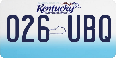 KY license plate 026UBQ