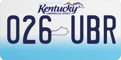 KY license plate 026UBR