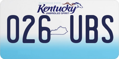 KY license plate 026UBS