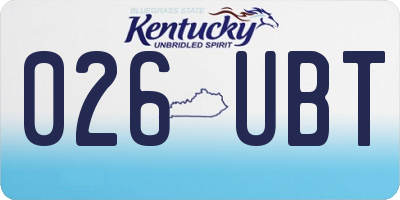 KY license plate 026UBT