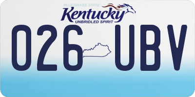 KY license plate 026UBV