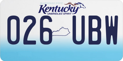 KY license plate 026UBW