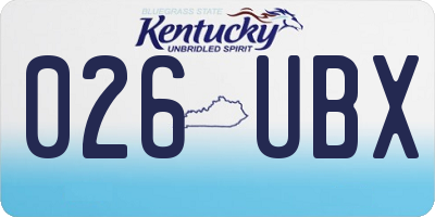 KY license plate 026UBX