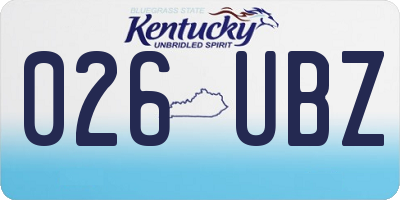 KY license plate 026UBZ