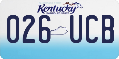 KY license plate 026UCB