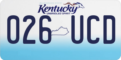 KY license plate 026UCD