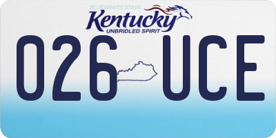 KY license plate 026UCE
