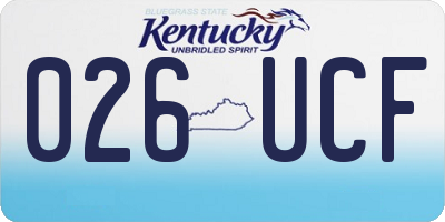 KY license plate 026UCF