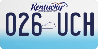 KY license plate 026UCH
