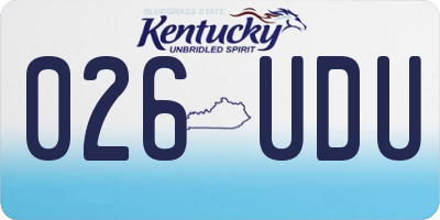 KY license plate 026UDU