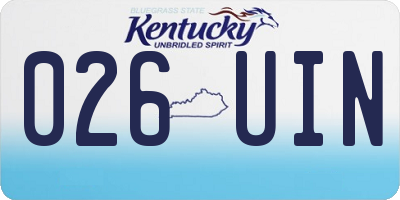KY license plate 026UIN