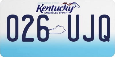 KY license plate 026UJQ
