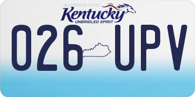 KY license plate 026UPV