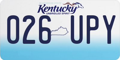 KY license plate 026UPY